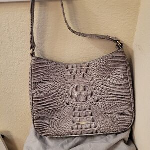 Brahmin Embossed Shoulder Bag in Gray